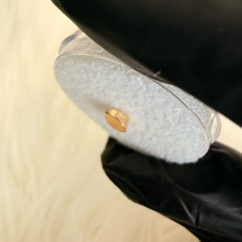Smooth 14k Solid Yellow Gold Slanted Threadless Disk Finely Handcrafted Pin End